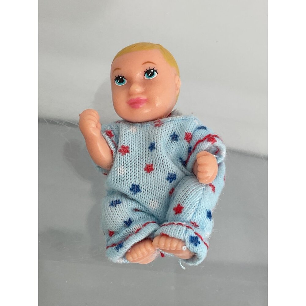 Vintage Mattel Barbie Infant Doll Blue Outfit Stars